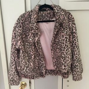 Lazy Oaf Pink Leopard Fur Jacket